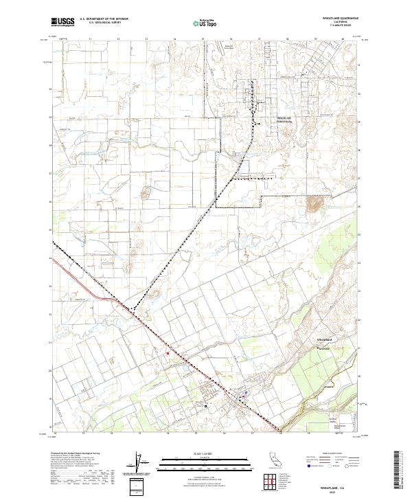 Wheatland, CA — USGS 7.5-minute topo (2022)