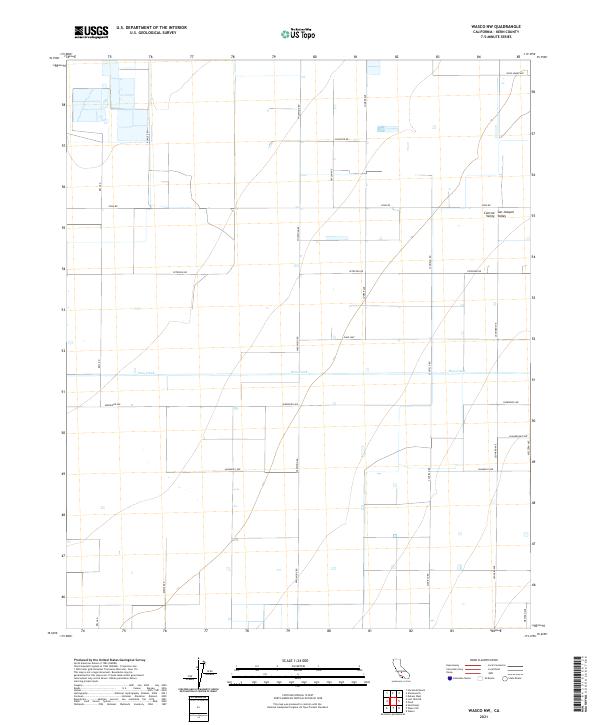 Wasco NW, CA — USGS 7.5-minute topo (2021)
