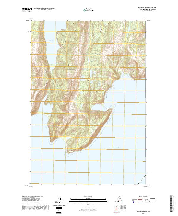 Afognak A-1 NE, AK — USGS 7.5-minute topo (2021)
