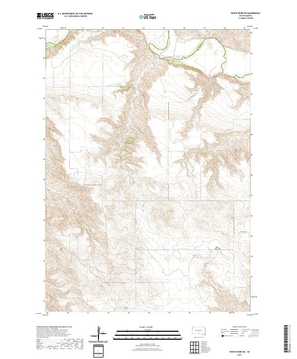 White River NE, SD — USGS 7.5-minute topo (2021)