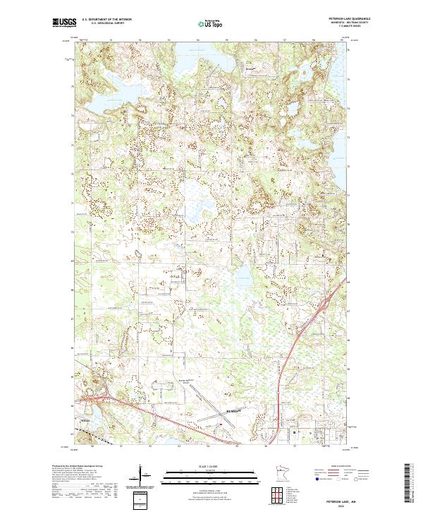 Peterson Lake, MN — USGS 7.5-minute topo (2022)