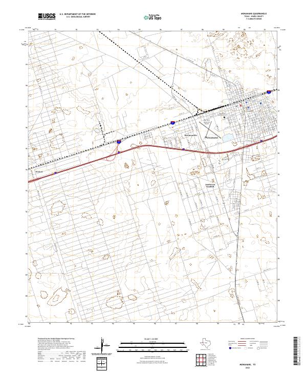 Monahans, TX — USGS 7.5-minute topo (2022)