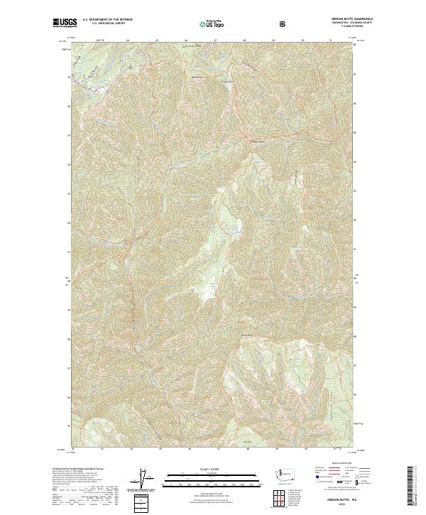 Oregon Butte, WA — USGS 7.5-minute topo (2023)