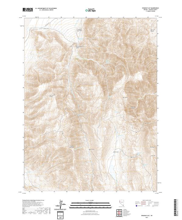 Spanish Flat, NV — USGS 7.5-minute topo (2021)