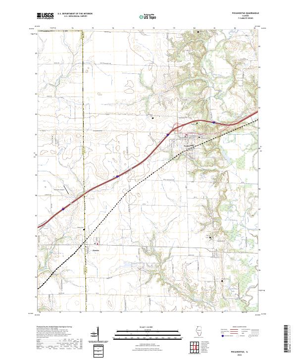 Pocahontas, IL — USGS 7.5-minute topo (2024)