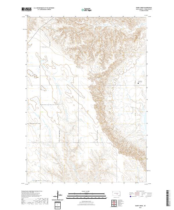 Short Creek, SD — USGS 7.5-minute topo (2021)