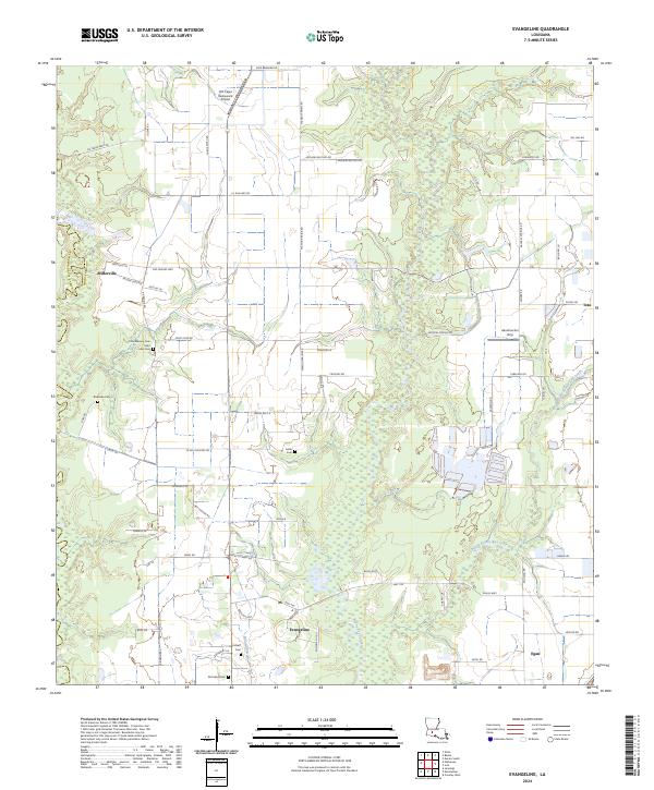 Evangeline, LA — USGS 7.5-minute topo (2024)