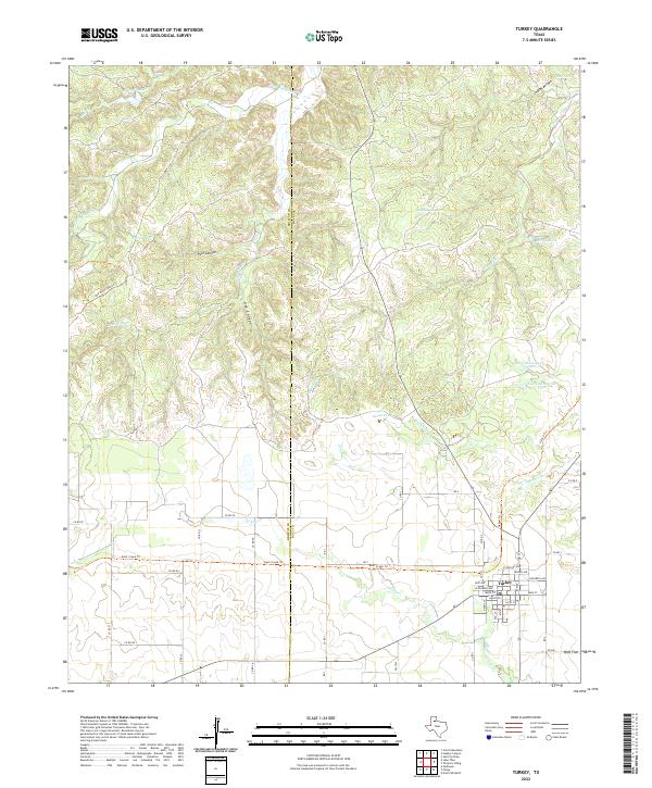 Turkey, TX — USGS 7.5-minute topo (2022)
