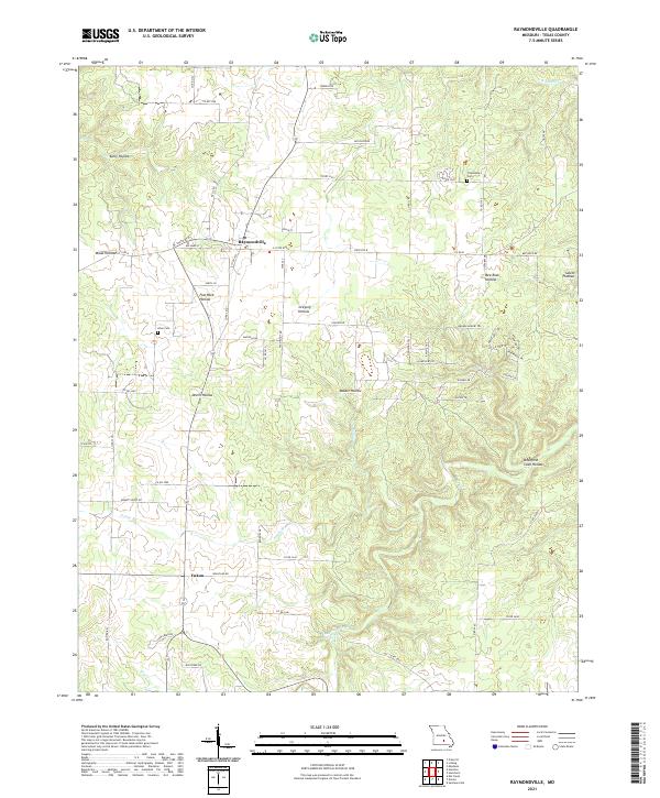 Raymondville, MO — USGS 7.5-minute topo (2021)