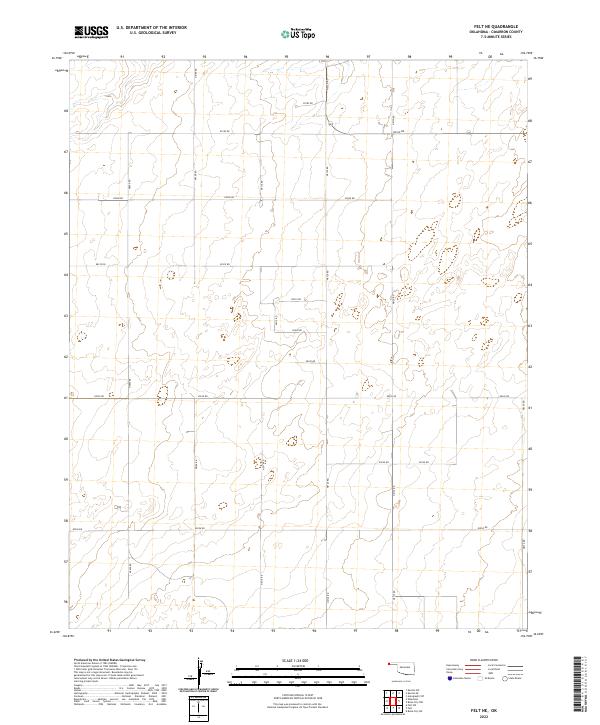 Felt NE, OK — USGS 7.5-minute topo (2022)