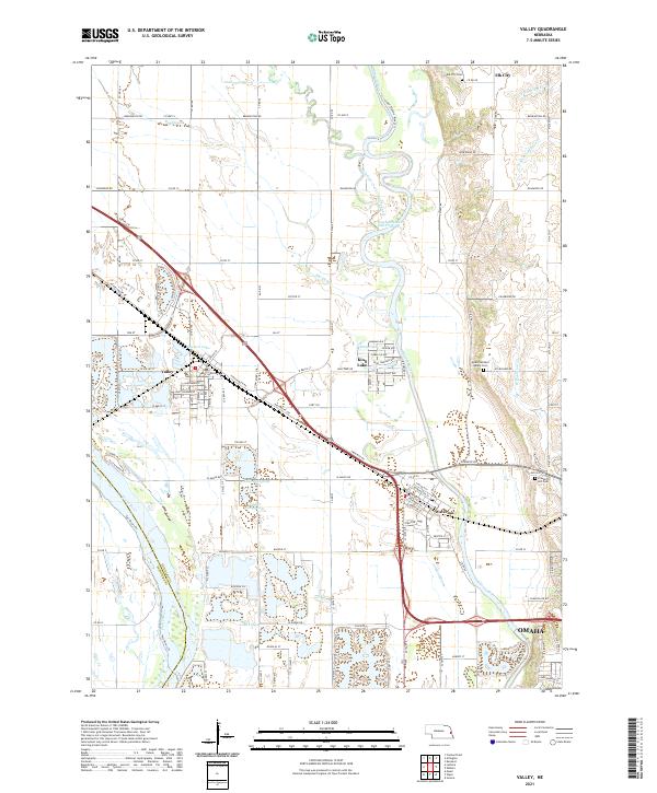 Valley, NE — USGS 7.5-minute topo (2021)