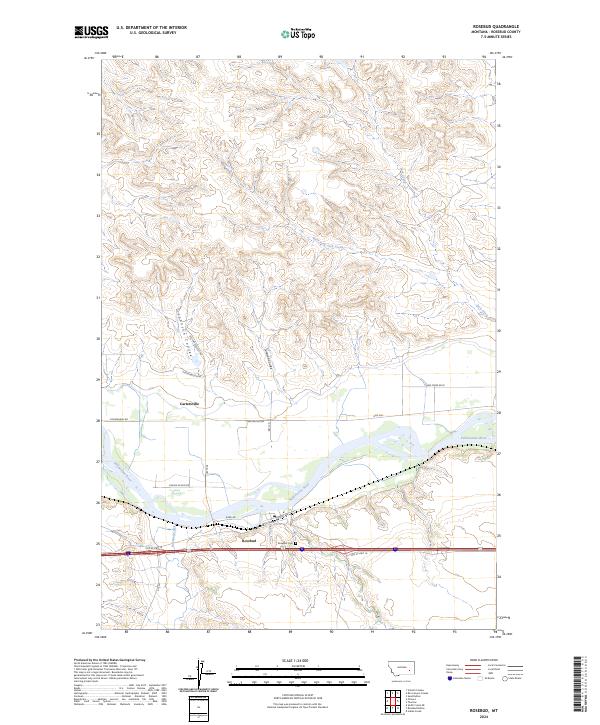 Rosebud, MT — USGS 7.5-minute topo (2024)