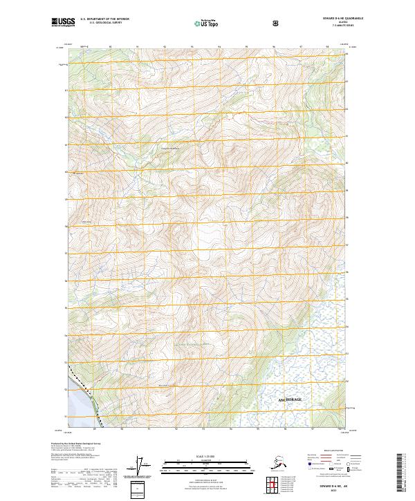 Seward D-6 NE, AK — USGS 7.5-minute topo (2023)