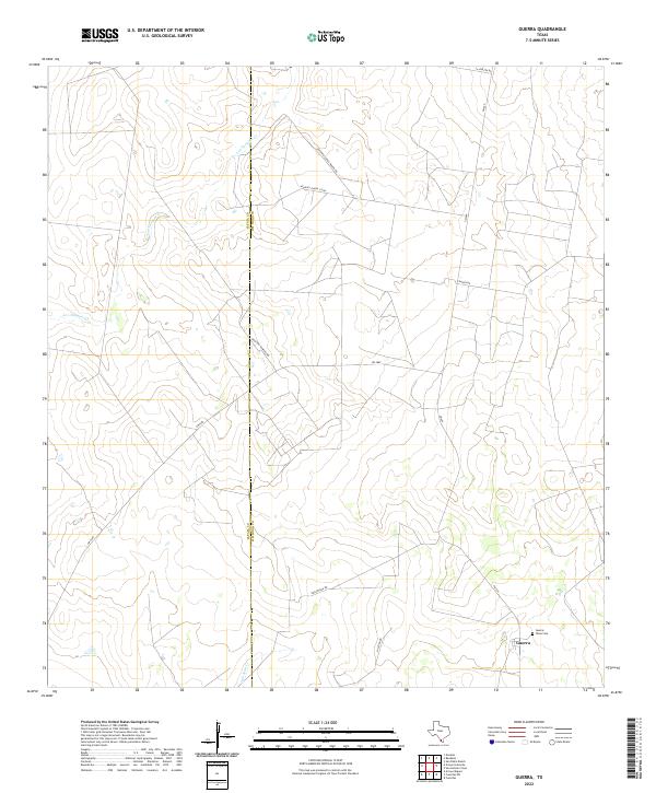 Guerra, TX — USGS 7.5-minute topo (2022)