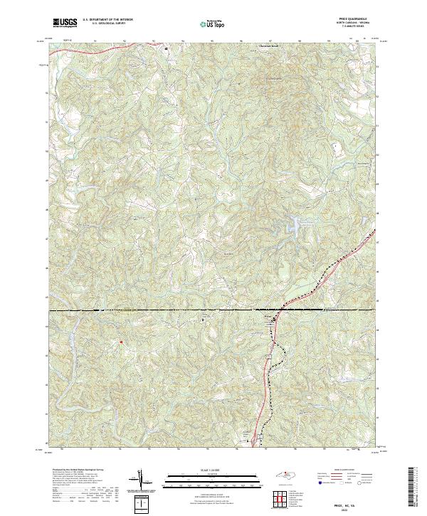 Price, NC-VA — USGS 7.5-minute topo (2022)