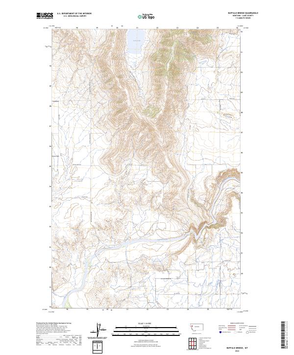 Buffalo Bridge, MT — USGS 7.5-minute topo (2024)