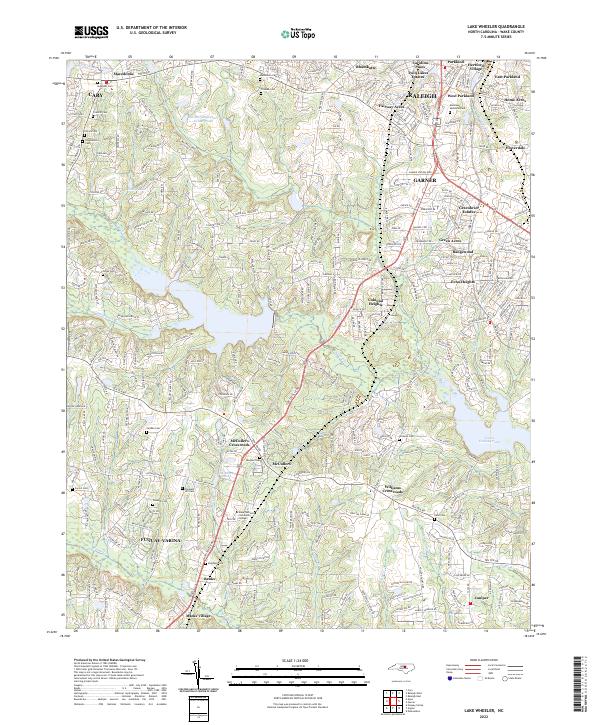 Lake Wheeler, NC — USGS 7.5-minute topo (2022)