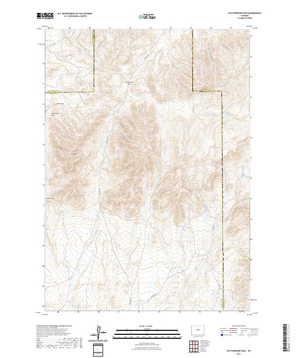 Cottonwood Pass, WY — USGS 7.5-minute topo (2021)