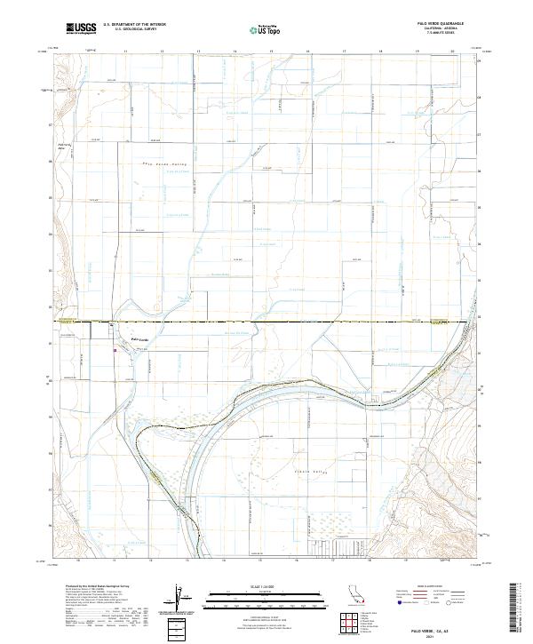 Palo Verde, CA-AZ — USGS 7.5-minute topo (2021)