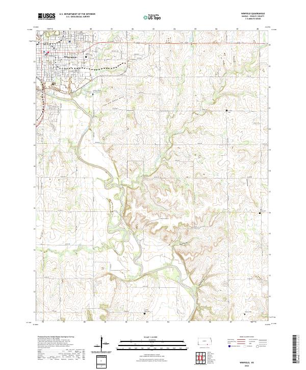 Winfield, KS — USGS 7.5-minute topo (2022)