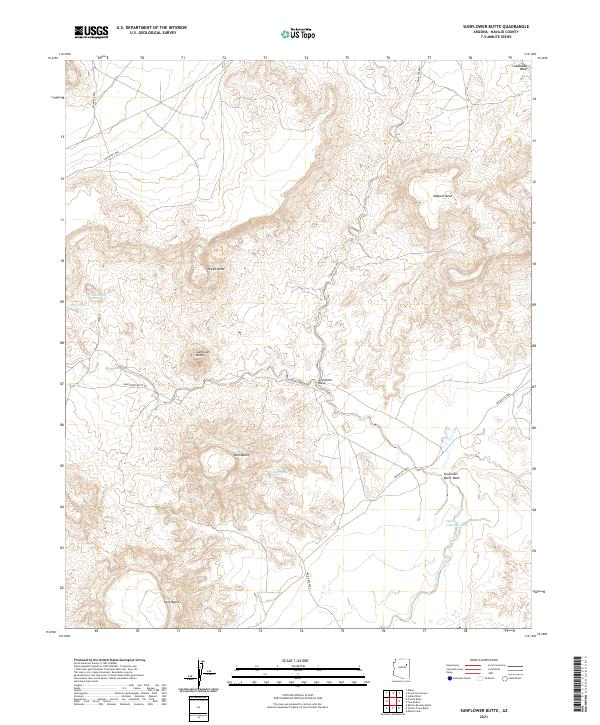 Sunflower Butte, AZ — USGS 7.5-minute topo (2021)