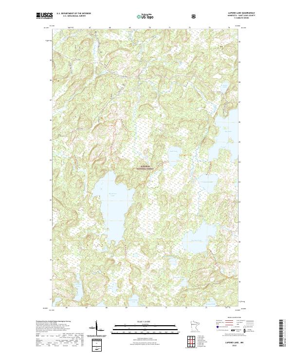 Lapond Lake, MN — USGS 7.5-minute topo (2022)