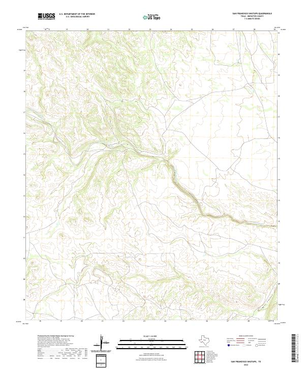 San Francisco Shutups, TX — USGS 7.5-minute topo (2022)