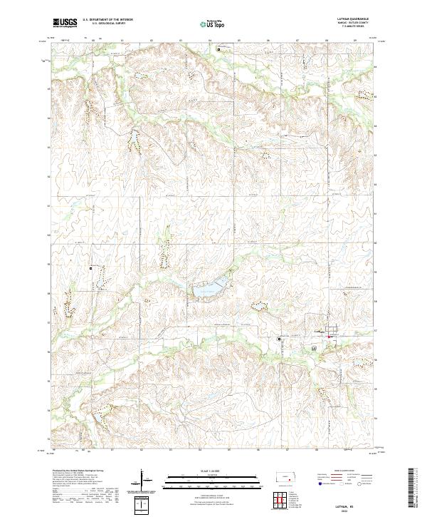 Latham, KS — USGS 7.5-minute topo (2022)