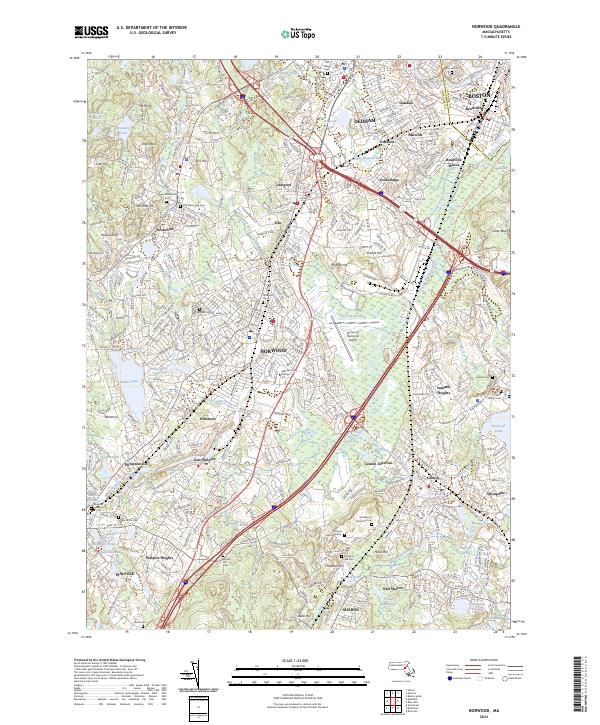 Norwood, MA — USGS 7.5-minute topo (2024)