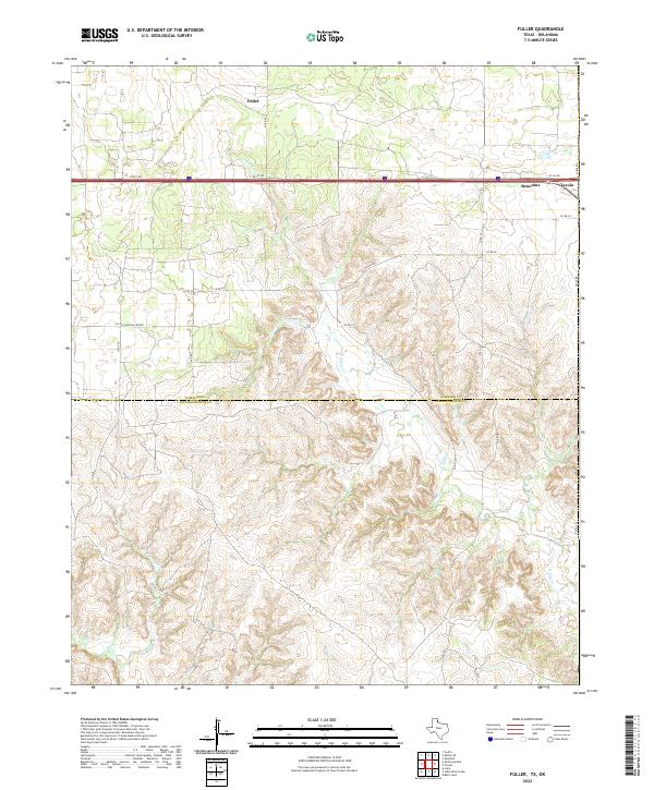 Fuller, TX-OK — USGS 7.5-minute topo (2022)