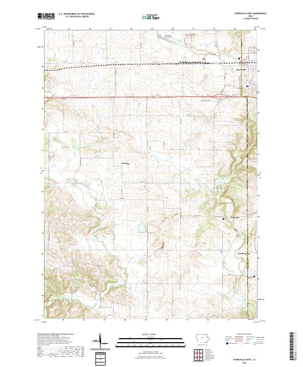 Dyersville West, IA — USGS 7.5-minute topo (2022)