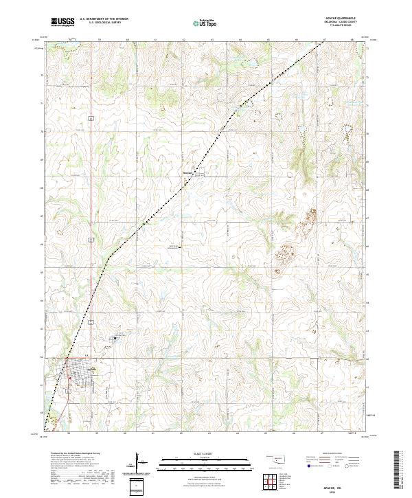 Apache, OK — USGS 7.5-minute topo (2022)