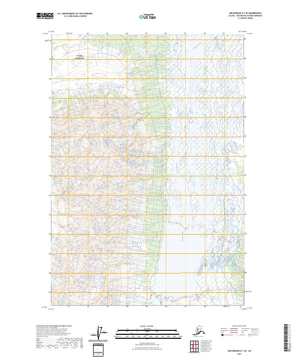 Anchorage D-1 SE, AK — USGS 7.5-minute topo (2023)