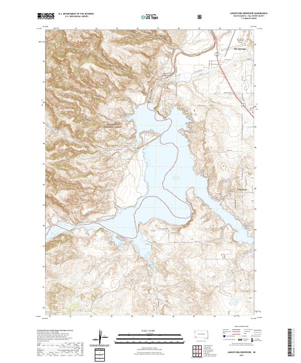 Angostura Reservoir, SD — USGS 7.5-minute topo (2021)