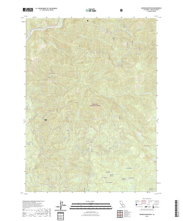 Ukonom Mountain, CA — USGS 7.5-minute topo (2022)