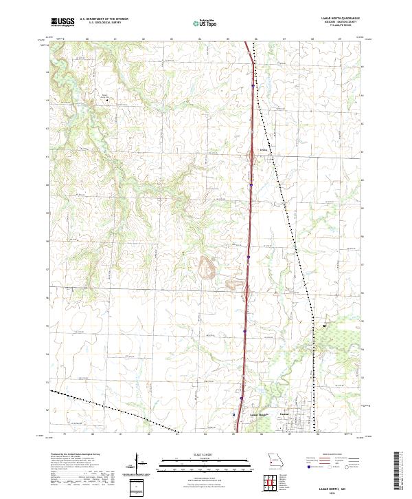 Lamar North, MO — USGS 7.5-minute topo (2021)