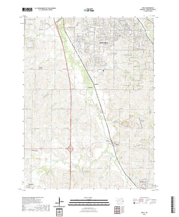Roca, NE — USGS 7.5-minute topo (2021)