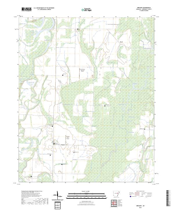 Gregory, AR — USGS 7.5-minute topo (2024)
