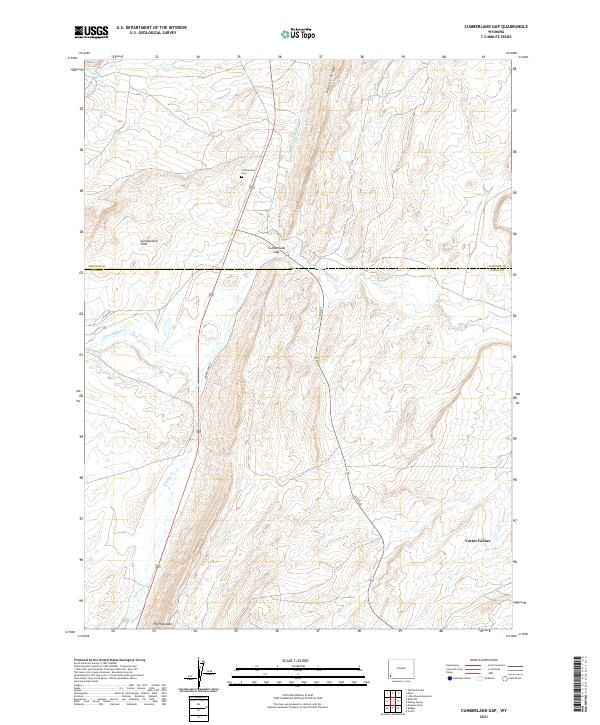Cumberland Gap, WY — USGS 7.5-minute topo (2021)
