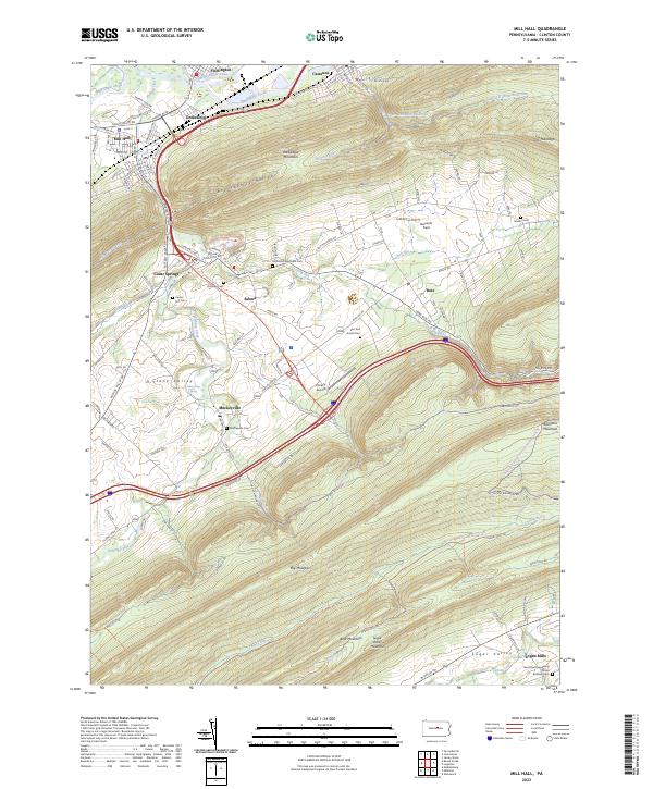 Mill Hall, PA — USGS 7.5-minute topo (2023)