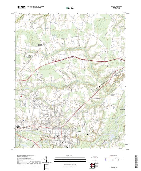 Kinston, NC — USGS 7.5-minute topo (2022)