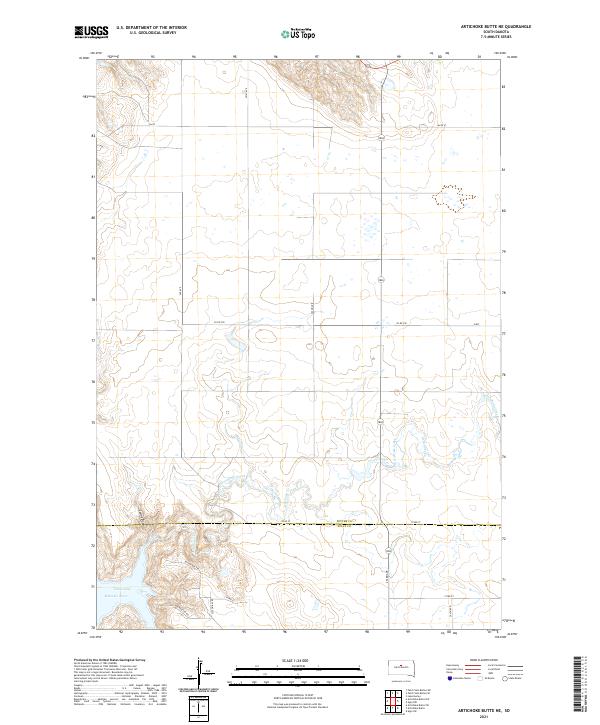 Artichoke Butte NE, SD — USGS 7.5-minute topo (2021)