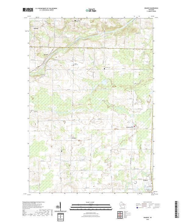 Krakow, WI — USGS 7.5-minute topo (2022)
