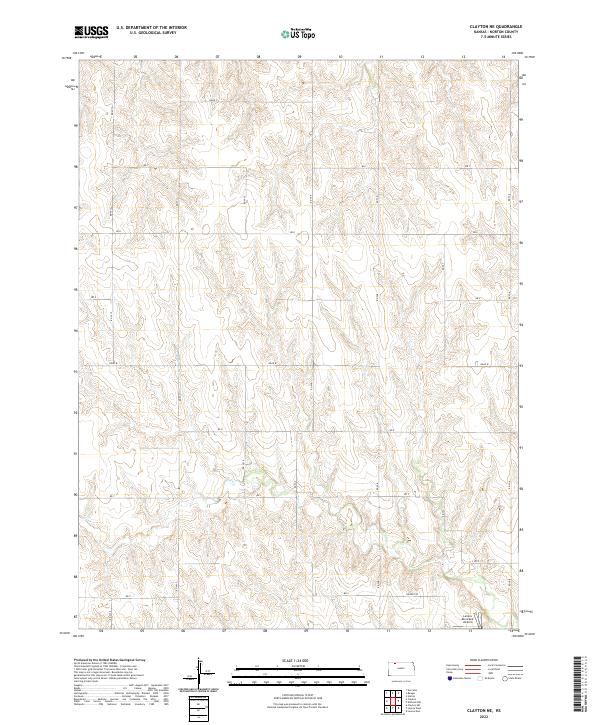 Clayton NE, KS — USGS 7.5-minute topo (2022)