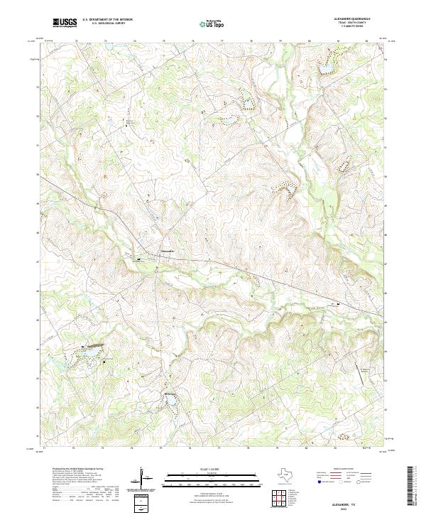 Alexander, TX — USGS 7.5-minute topo (2022)