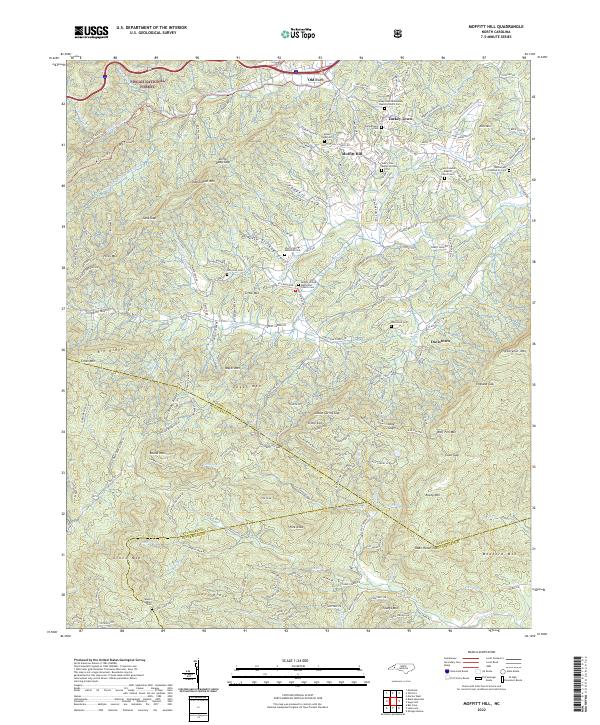 Moffitt Hill, NC — USGS 7.5-minute topo (2022)