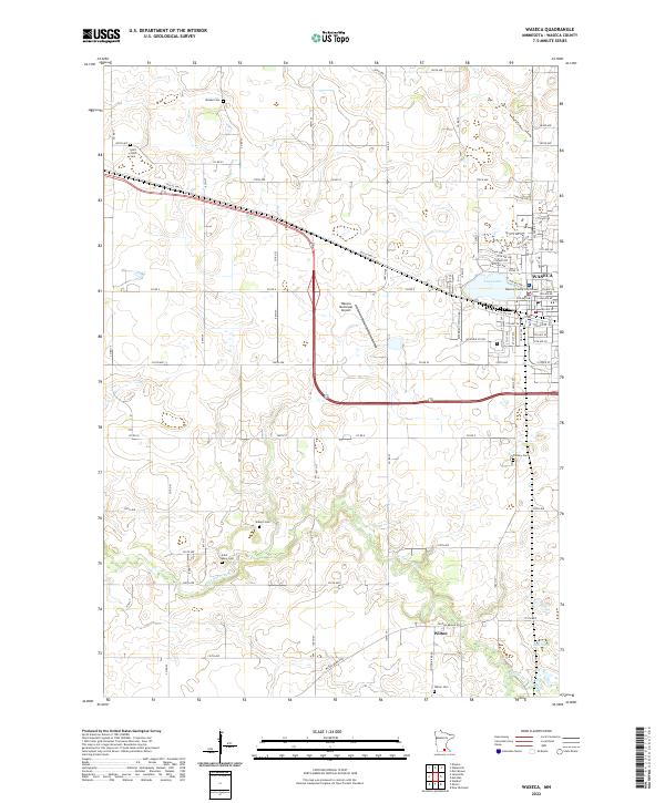 Waseca, MN — USGS 7.5-minute topo (2022)