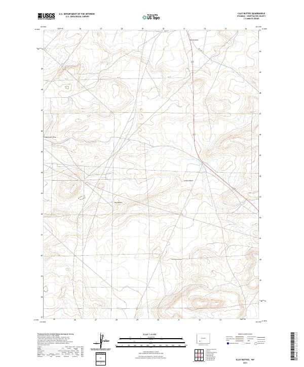 Clay Buttes, WY — USGS 7.5-minute topo (2021)