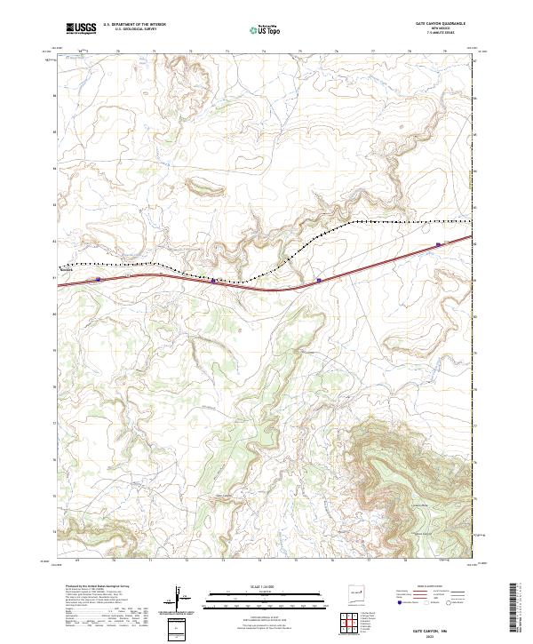 Gate Canyon, NM — USGS 7.5-minute topo (2023)