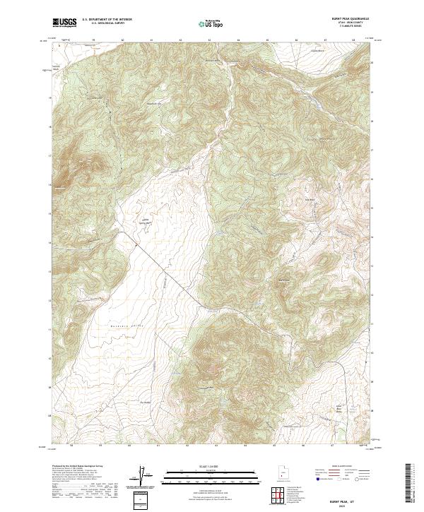 Burnt Peak, UT — USGS 7.5-minute topo (2023)